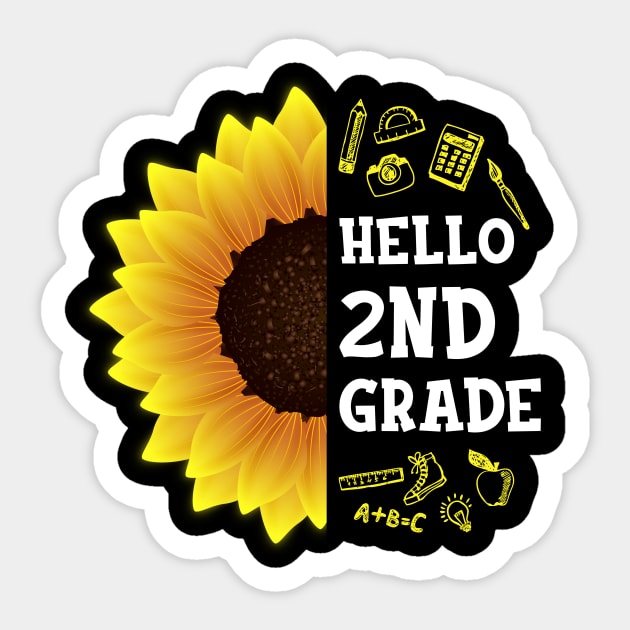 Hello Second Grade Shirt 2nd Grade Back To School Sunflower Gift Sticker by hardyhtud